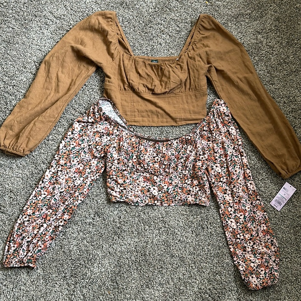 NWT long sleeve cropped tops.